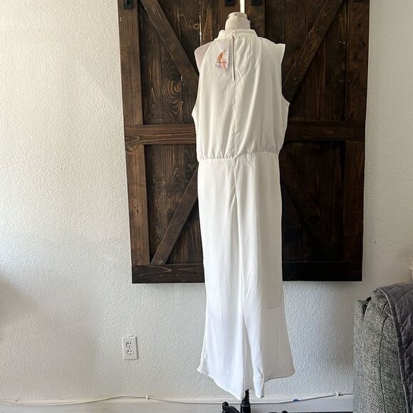 Prettygarden New Satin Elegant Sleeveless Mock Neck Cocktail Party Maxi Dress - Picture 6 of 13